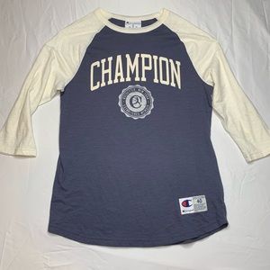 Champion 3/4 Sleeve Baseball T-Shirt (M) flaws